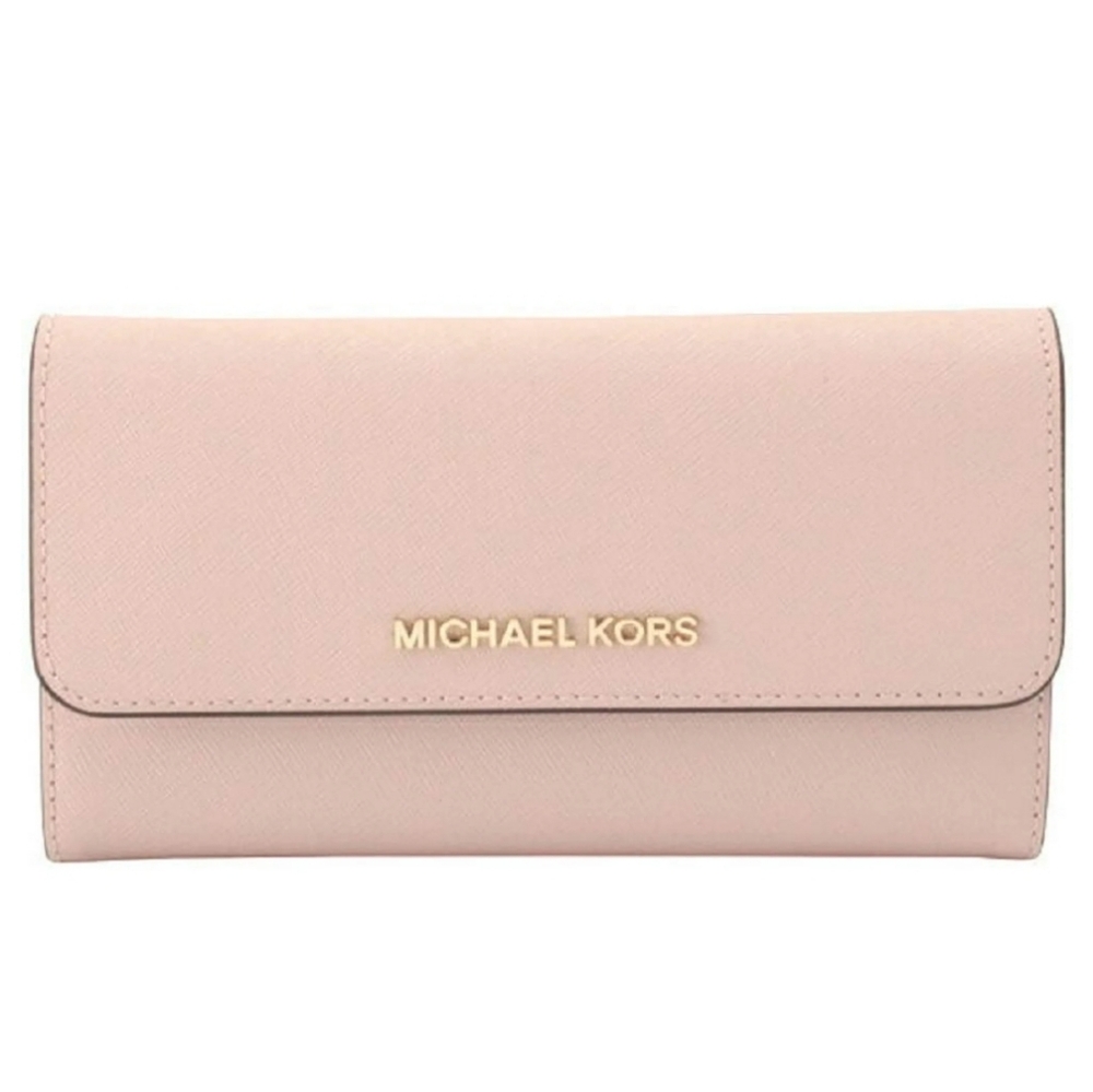 Michael Kors Jet Set Trifold Wallet Powder Bkush